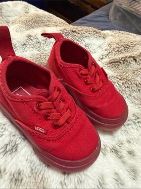 Vans Size 5c toddler Red Canvas Low-Top Sneakers